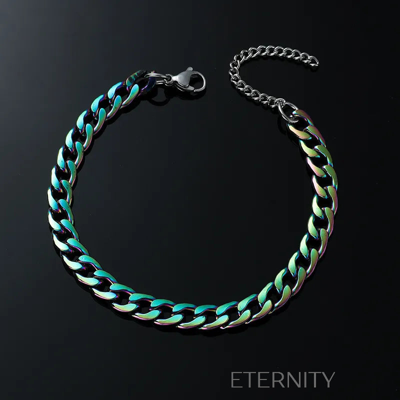 Cadena Iridescent Curb Eslabones Tornasol  Cadenas Tornasol Unica Acero Inoxidable  ETERNITY
