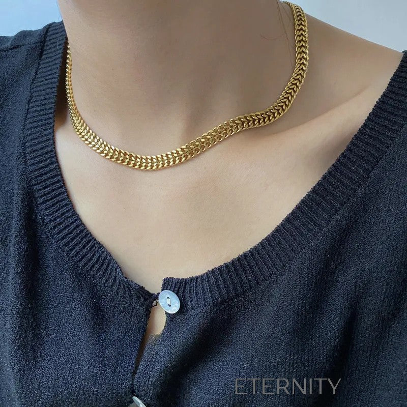 Gargantilla Wheat Chain  Cadenas Dorado Unica Acero Inoxidable  ETERNITY
