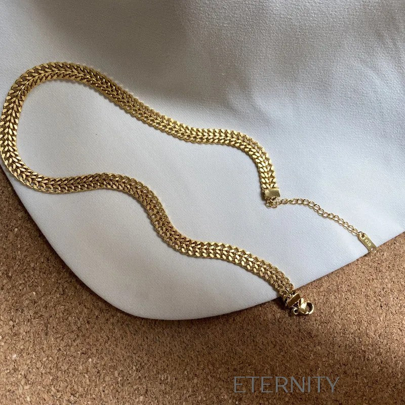 Gargantilla Wheat Chain  Cadenas Dorado Unica Acero Inoxidable  ETERNITY