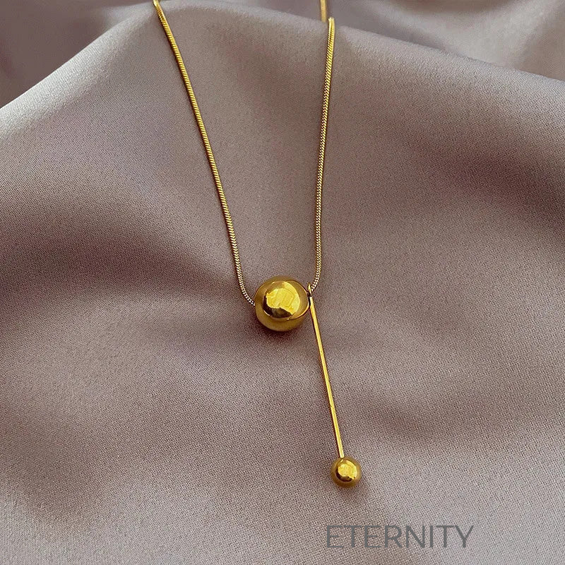 Collar Orbital Slide Minimalista en Oro y Plata  Cadenas Dorado Unica Acero Inoxidable  ETERNITY