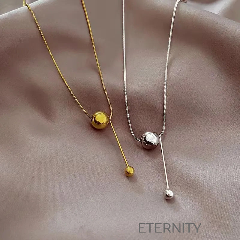 Collar Orbital Slide Minimalista en Oro y Plata  Cadenas Dorado Unica Acero Inoxidable  ETERNITY