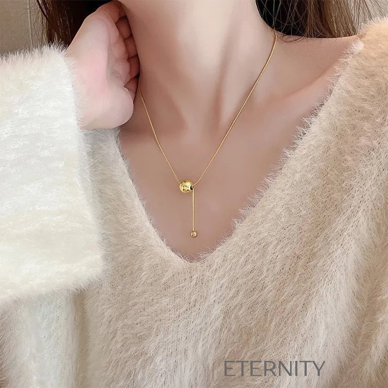Collar Orbital Slide Minimalista en Oro y Plata  Cadenas Dorado Unica Acero Inoxidable  ETERNITY