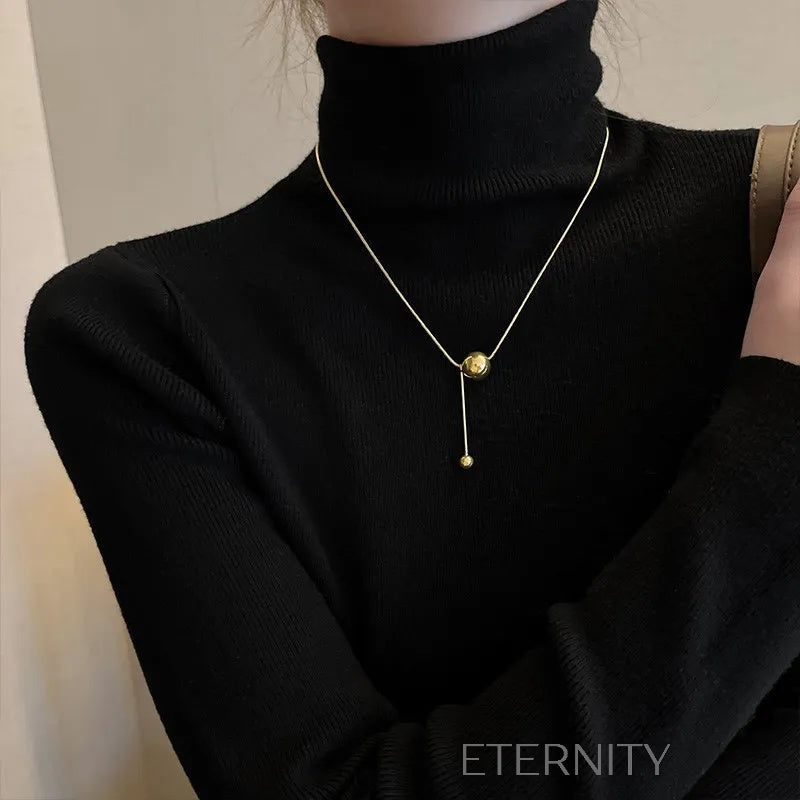 Collar Orbital Slide Minimalista en Oro y Plata  Cadenas Dorado Unica Acero Inoxidable  ETERNITY