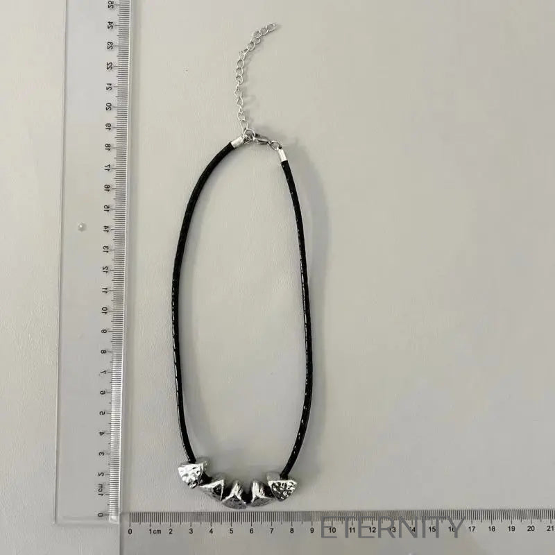 Collar Nacre Double Cascade de Perlas y Anillos  Cadenas Plateado Unica Acero Inoxidable  ETERNITY