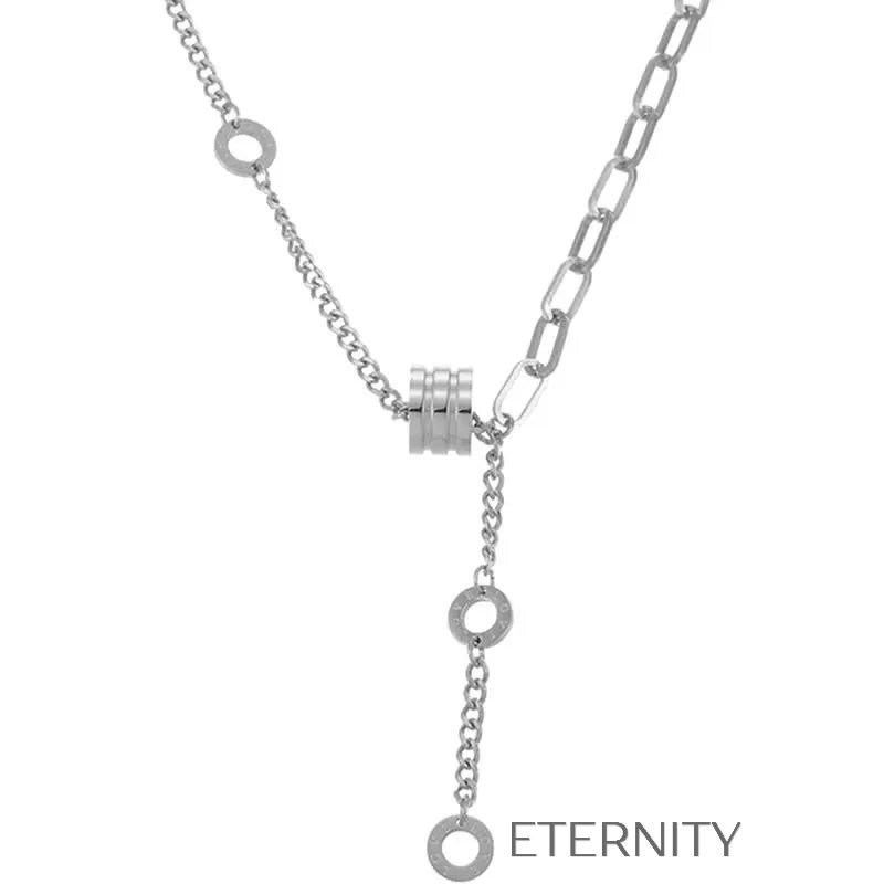 Collar Unity Cylindrical Asimétrico  Cadenas Dorado Unica Acero Inoxidable  ETERNITY