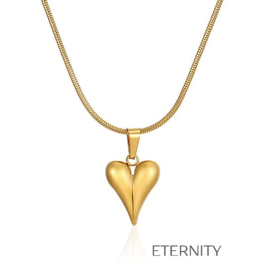 Collar Choker Eternal Love con Dije de Corazón Minimalista  Cadenas Dorado Unica Acero Inoxidable  ETERNITY