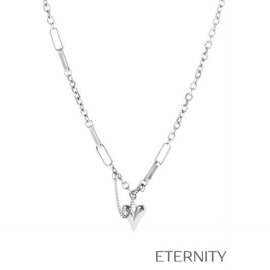 Collar Linked Heart Eslabones  Cadenas Dorado Unica Acero Inoxidable  ETERNITY