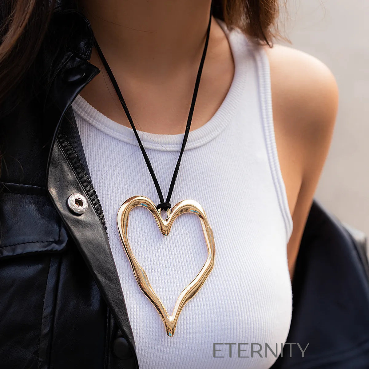 Collar Boho Heart XL  Cadenas Dorado Unica Acero Inoxidable  ETERNITY