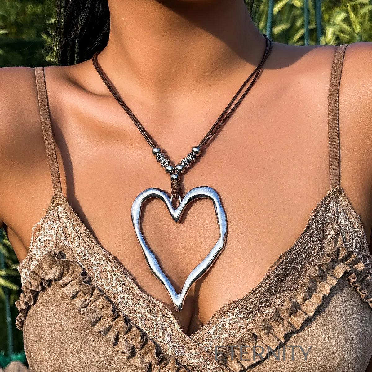Collar Boho Heart XL  Cadenas Dorado Unica Acero Inoxidable  ETERNITY