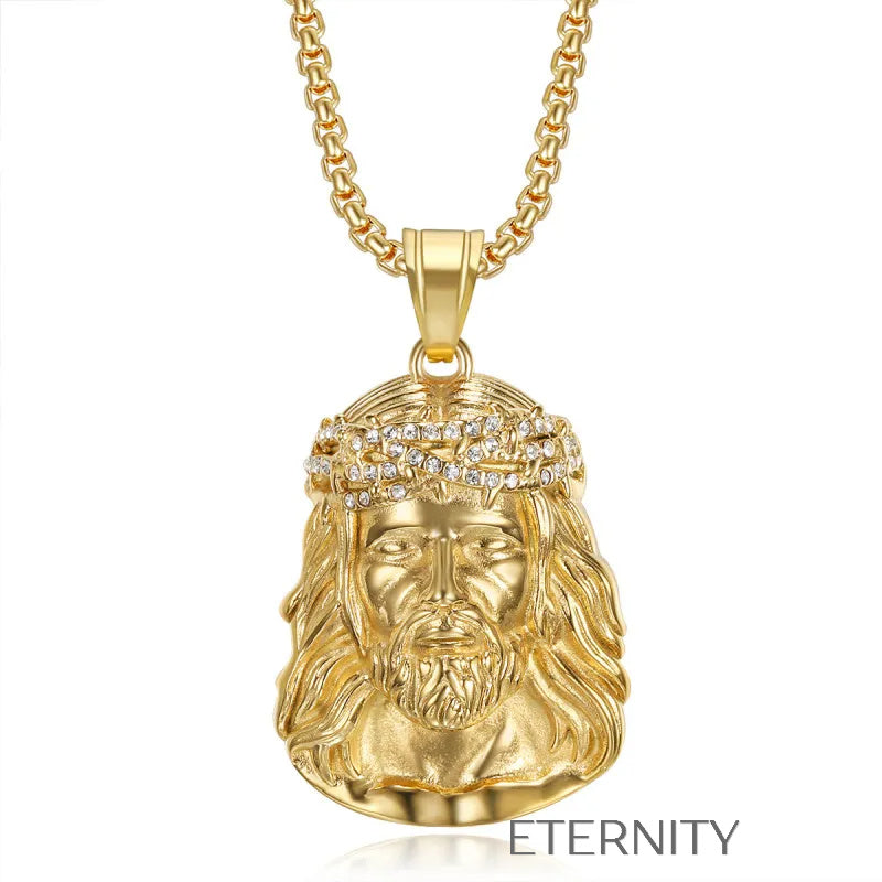 Collar Divino Rostro  Cadenas Dorado Unica Acero Inoxidable  ETERNITY