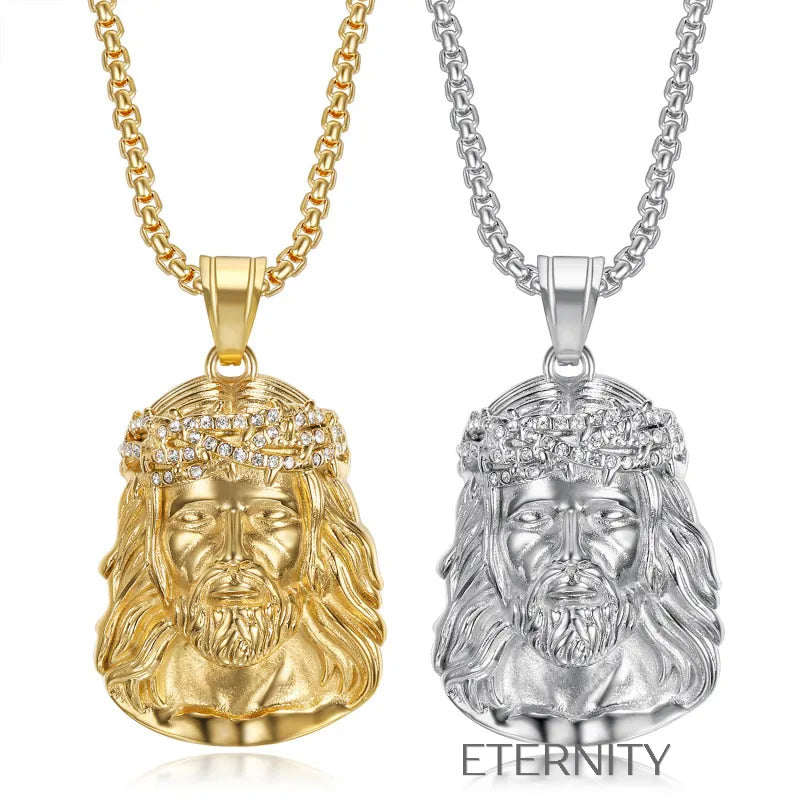 Collar Divino Rostro  Cadenas Dorado Unica Acero Inoxidable  ETERNITY