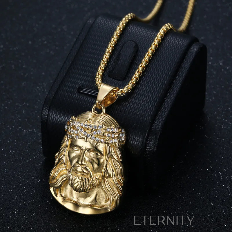 Collar Divino Rostro  Cadenas Dorado Unica Acero Inoxidable  ETERNITY