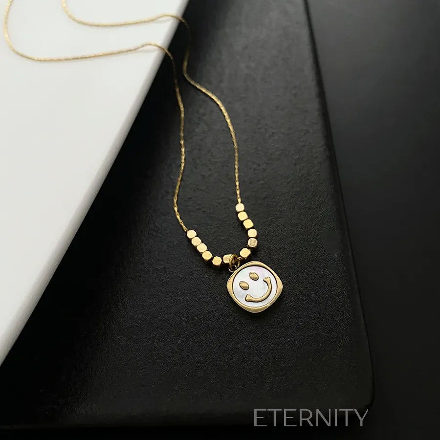 Collar Happy Emoticon  Cadenas Dorado Unica Acero Inoxidable  ETERNITY