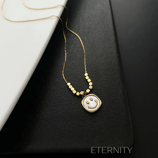 Collar Happy Emoticon  Cadenas Dorado Unica Acero Inoxidable  ETERNITY