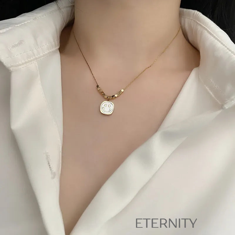 Collar Happy Emoticon  Cadenas Dorado Unica Acero Inoxidable  ETERNITY