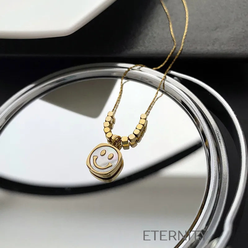 Collar Happy Emoticon  Cadenas Dorado Unica Acero Inoxidable  ETERNITY