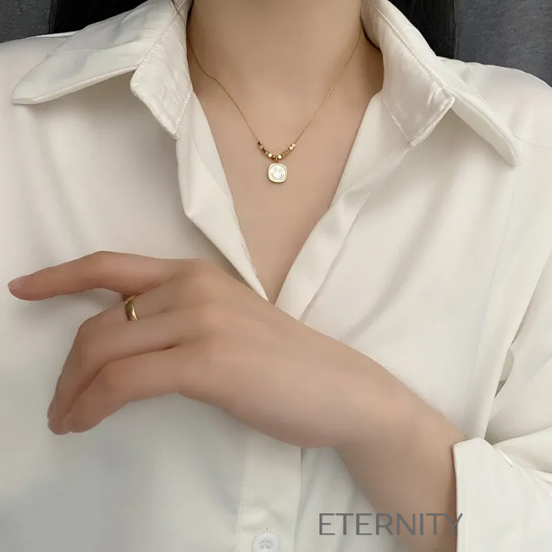 Collar Happy Emoticon  Cadenas Dorado Unica Acero Inoxidable  ETERNITY