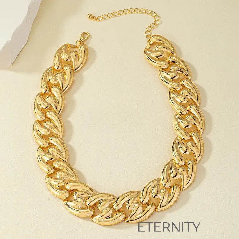 Collar Bold Chain de Eslabones Gruesos en Oro y Plata  Cadenas Dorado Unica Acero Inoxidable  ETERNITY