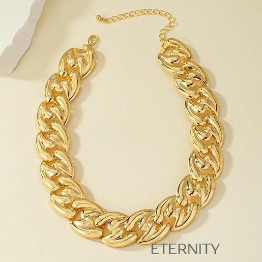 Collar Bold Chain de Eslabones Gruesos en Oro y Plata  Cadenas Dorado Unica Acero Inoxidable  ETERNITY