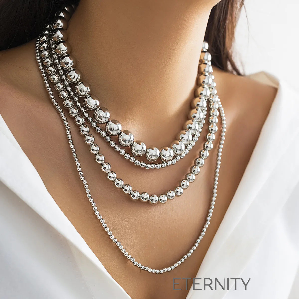 Collar Gilded Sphere Multinivel  Cadenas Dorado Unica Acero Inoxidable  ETERNITY
