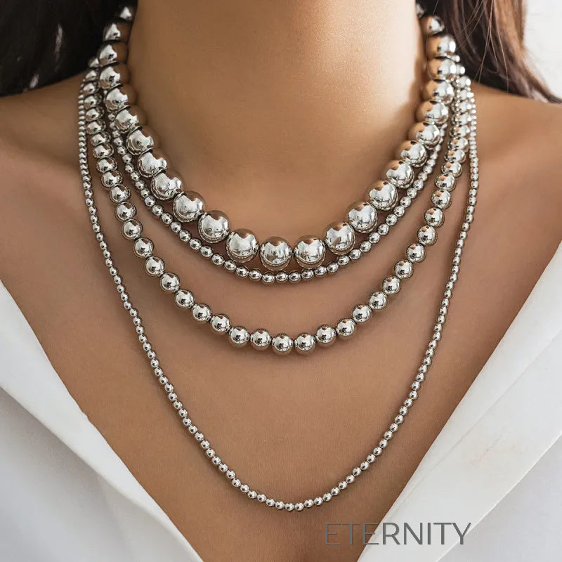 Collar Gilded Sphere Multinivel  Cadenas Dorado Unica Acero Inoxidable  ETERNITY