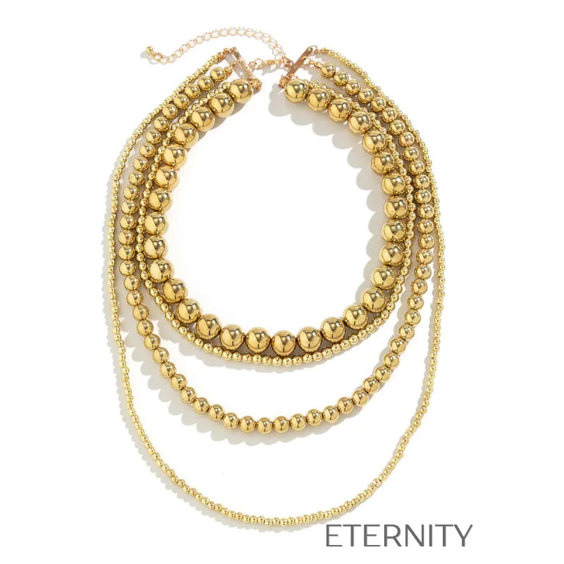 Collar Gilded Sphere Multinivel  Cadenas Dorado Unica Acero Inoxidable  ETERNITY