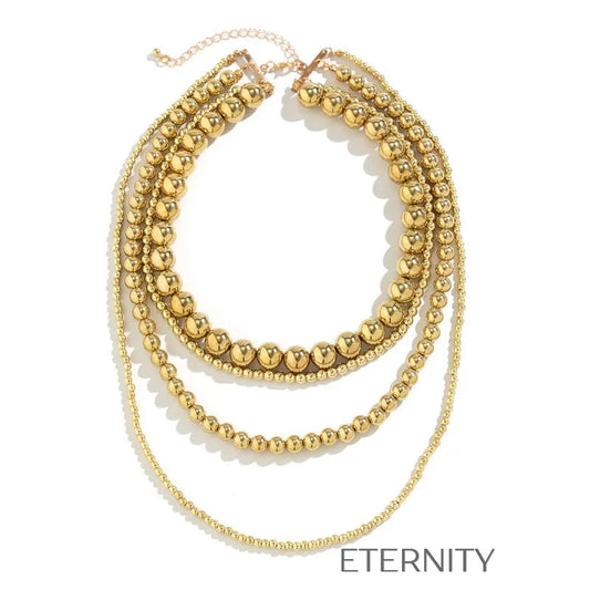 Collar Gilded Sphere Multinivel  Cadenas Dorado Unica Acero Inoxidable  ETERNITY