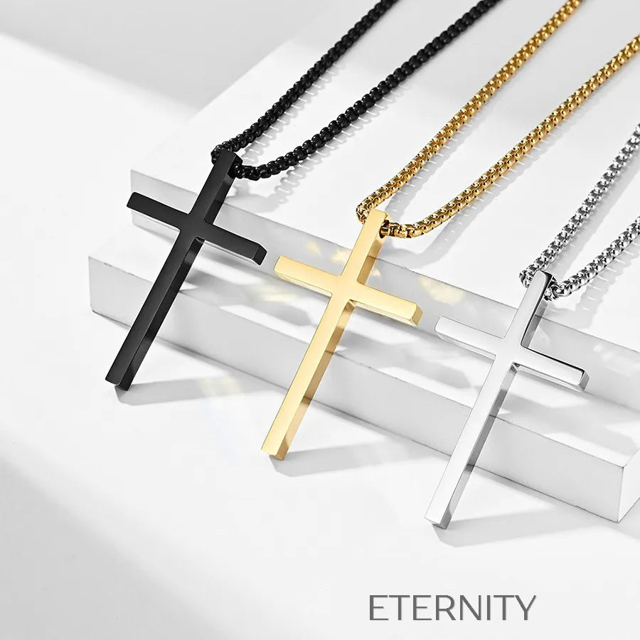 Collar Eternal Faith  Cadenas Negro 53mm Acero Inoxidable  ETERNITY