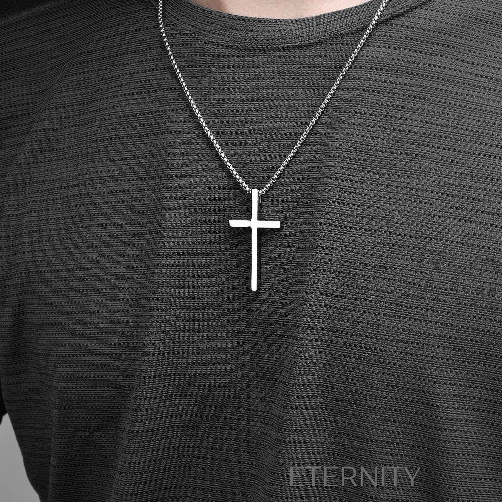Collar Eternal Faith  Cadenas Negro 53mm Acero Inoxidable  ETERNITY