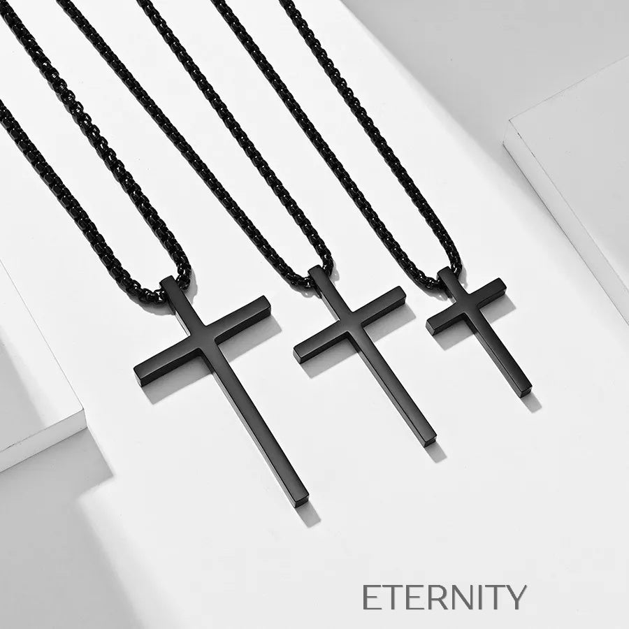 Collar Eternal Faith  Cadenas Negro 53mm Acero Inoxidable  ETERNITY