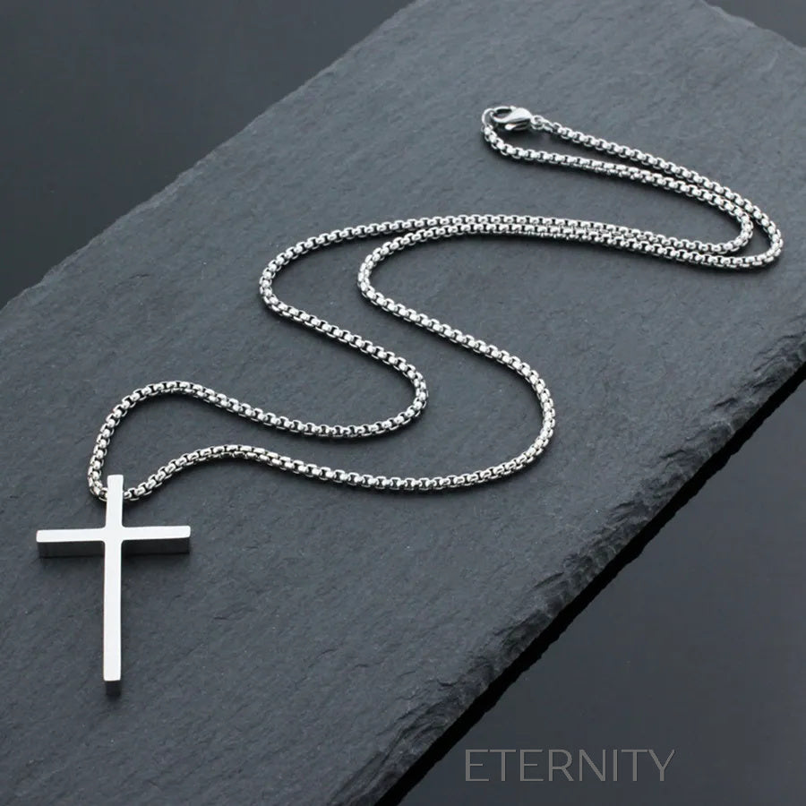 Collar Eternal Faith  Cadenas Negro 53mm Acero Inoxidable  ETERNITY