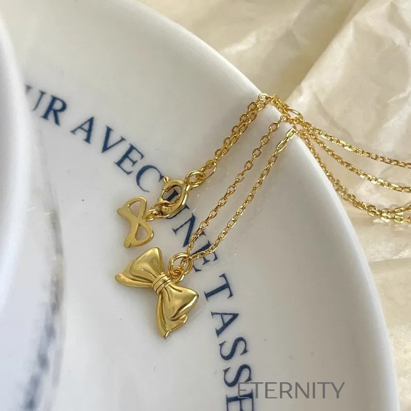 Collares Minimalistas con Perlas y Dijes Orgánicos  Cadenas Dorado Unica Acero Inoxidable  ETERNITY