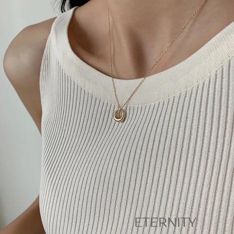 Collares Minimalistas con Perlas y Dijes Orgánicos  Cadenas Dorado Unica Acero Inoxidable  ETERNITY
