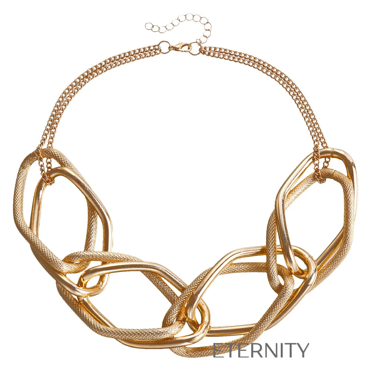 Gargantilla de Eslabones Chunky Entrelazados en Oro  Cadenas Dorado Unica Acero Inoxidable  ETERNITY