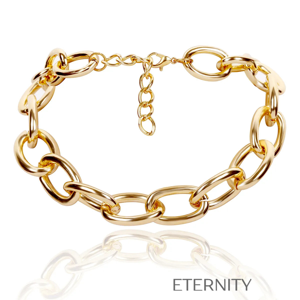 Collar Industrial Bold Eslabones XL  Cadenas Dorado Unica Acero Inoxidable  ETERNITY