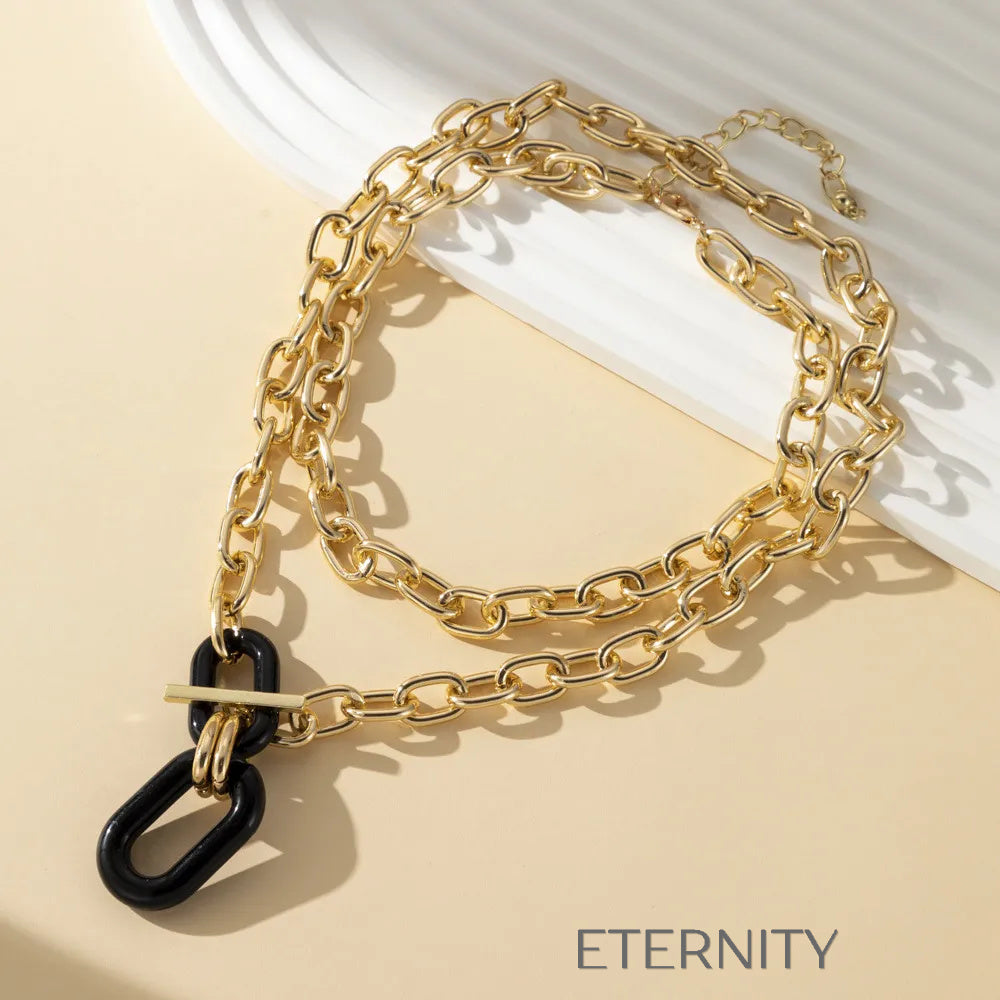 Maxi Collar Industrial Bold  Cadenas Dorado Unica Acero Inoxidable  ETERNITY