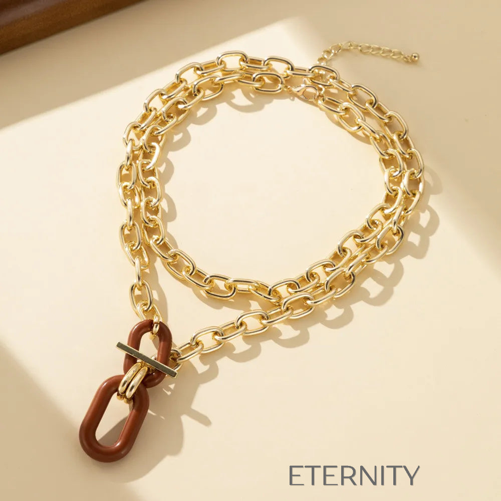 Maxi Collar Industrial Bold  Cadenas Dorado Unica Acero Inoxidable  ETERNITY