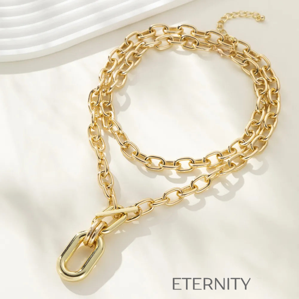 Maxi Collar Industrial Bold  Cadenas Dorado Unica Acero Inoxidable  ETERNITY