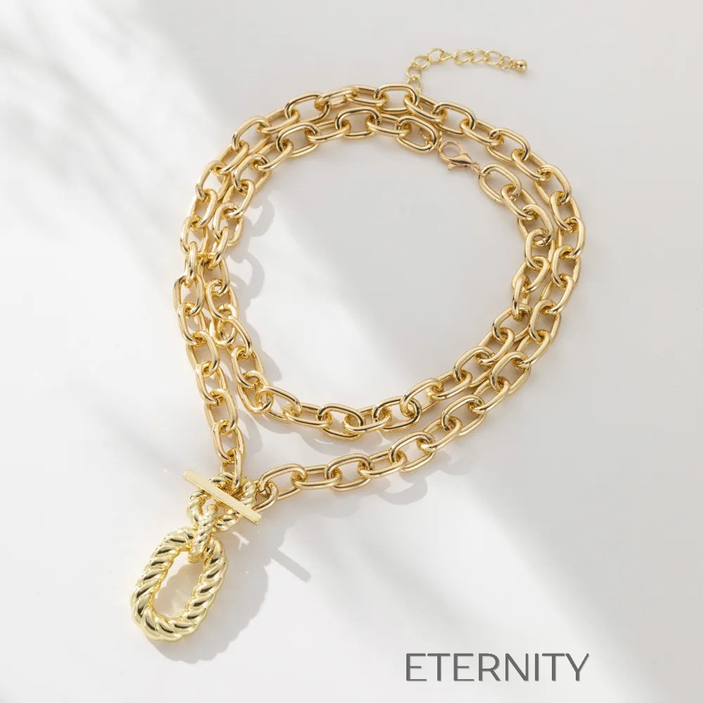 Maxi Collar Industrial Bold  Cadenas Dorado Unica Acero Inoxidable  ETERNITY