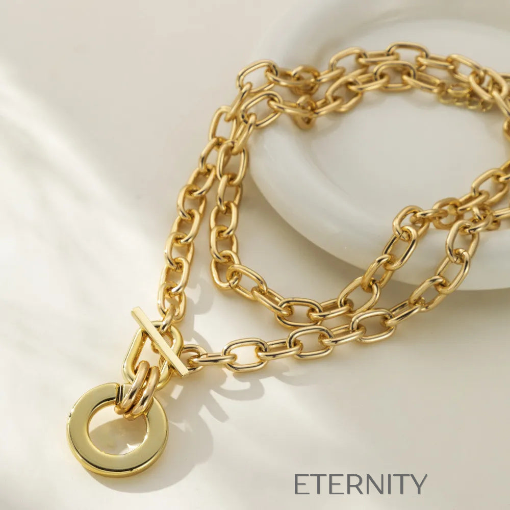 Maxi Collar Industrial Bold  Cadenas Dorado Unica Acero Inoxidable  ETERNITY