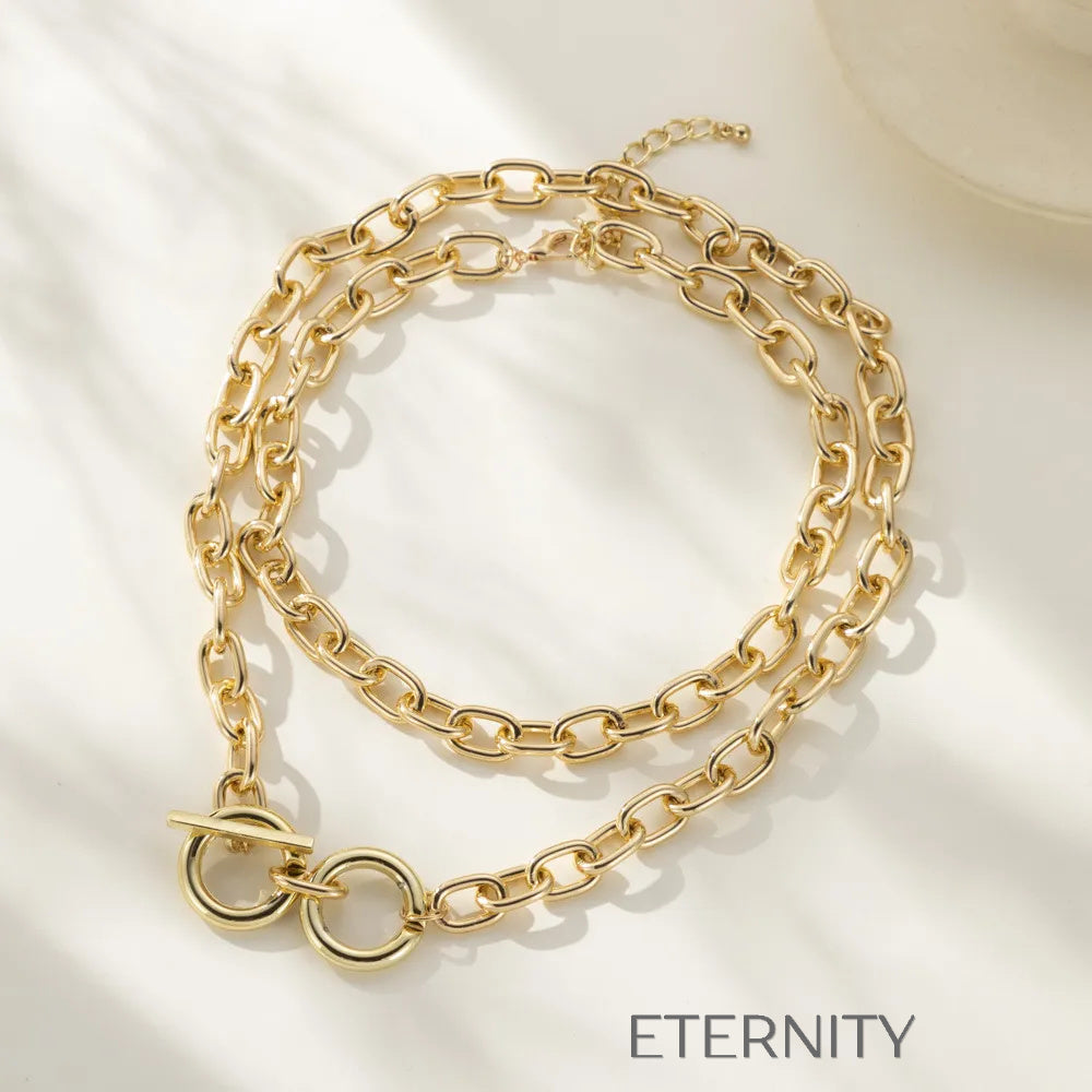 Maxi Collar Industrial Bold  Cadenas Dorado Unica Acero Inoxidable  ETERNITY