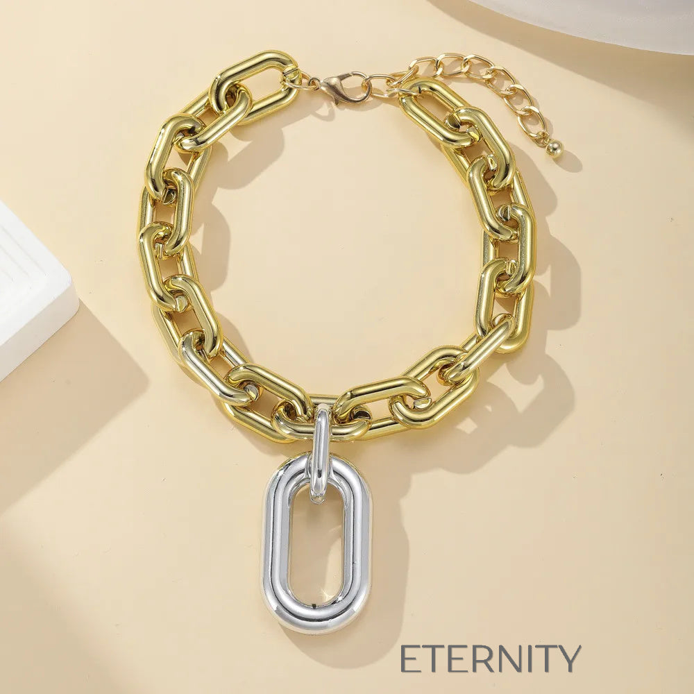 Maxi Collar Industrial Bold  Cadenas Dorado Unica Acero Inoxidable  ETERNITY