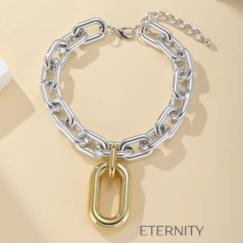 Maxi Collar Industrial Bold  Cadenas Dorado Unica Acero Inoxidable  ETERNITY