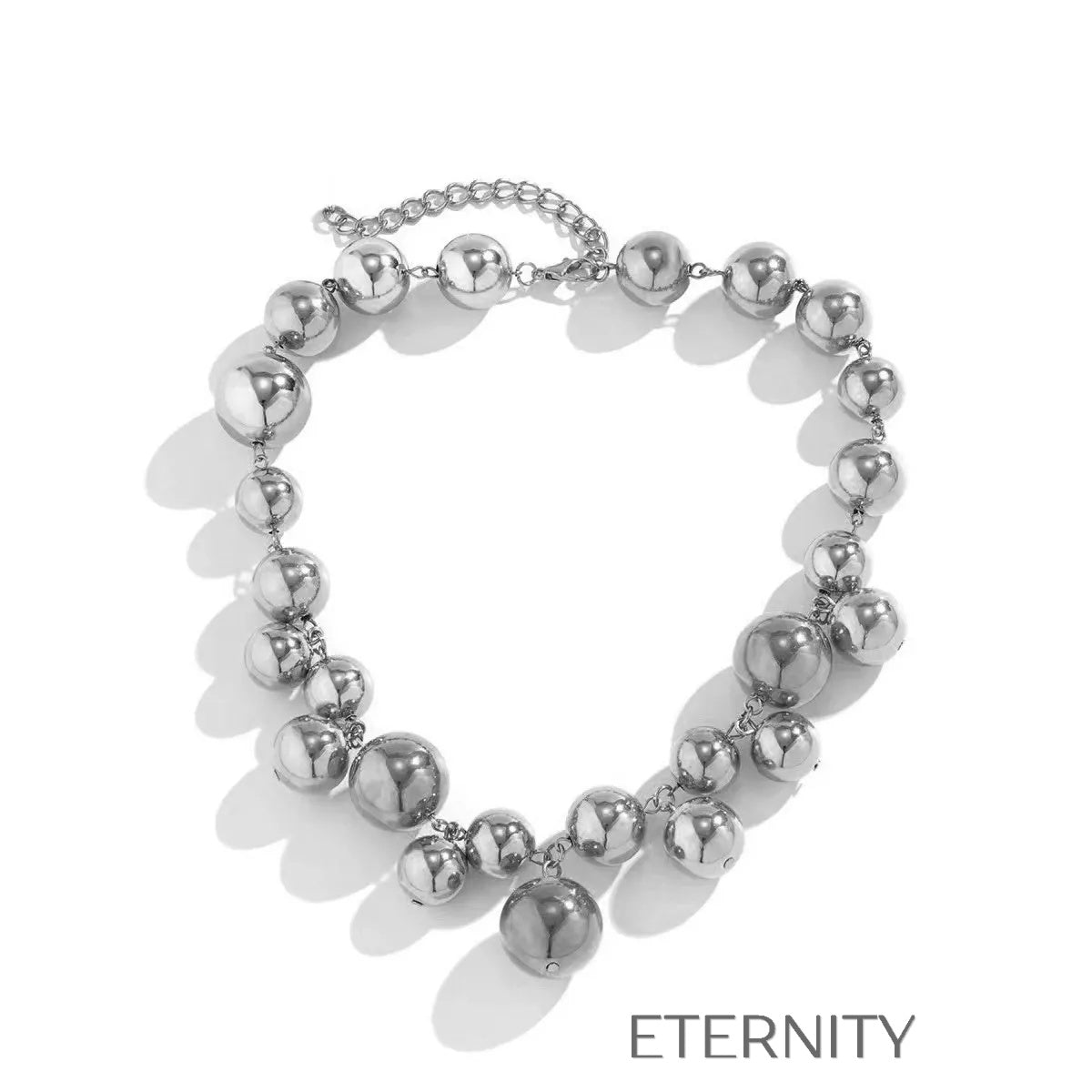 Collar Choker de Grandes Perlas  Cadenas Perla Unica Acero Inoxidable  ETERNITY