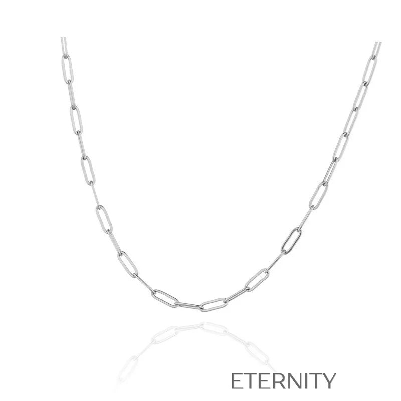 Collar de Cadena con Eslabones Rectangulares Minimalistas  Cadenas Dorado Unica Acero Inoxidable  ETERNITY