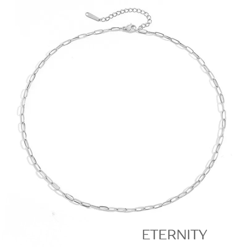 Collar de Cadena con Eslabones Rectangulares Minimalistas  Cadenas Dorado Unica Acero Inoxidable  ETERNITY