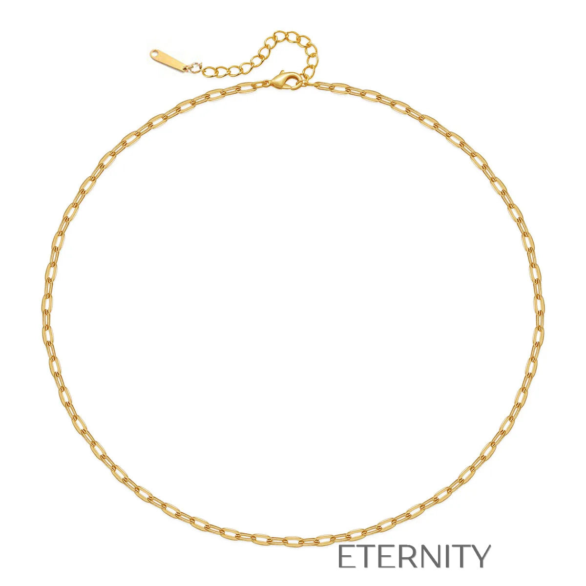 Collar de Cadena con Eslabones Rectangulares Minimalistas  Cadenas Dorado Unica Acero Inoxidable  ETERNITY