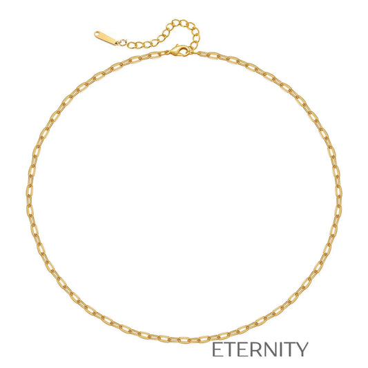 Collar de Cadena con Eslabones Rectangulares Minimalistas  Cadenas Dorado Unica Acero Inoxidable  ETERNITY