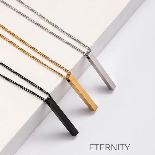 Collar Linear Essence Minimalista  Cadenas Negro 50cm Acero Inoxidable  ETERNITY