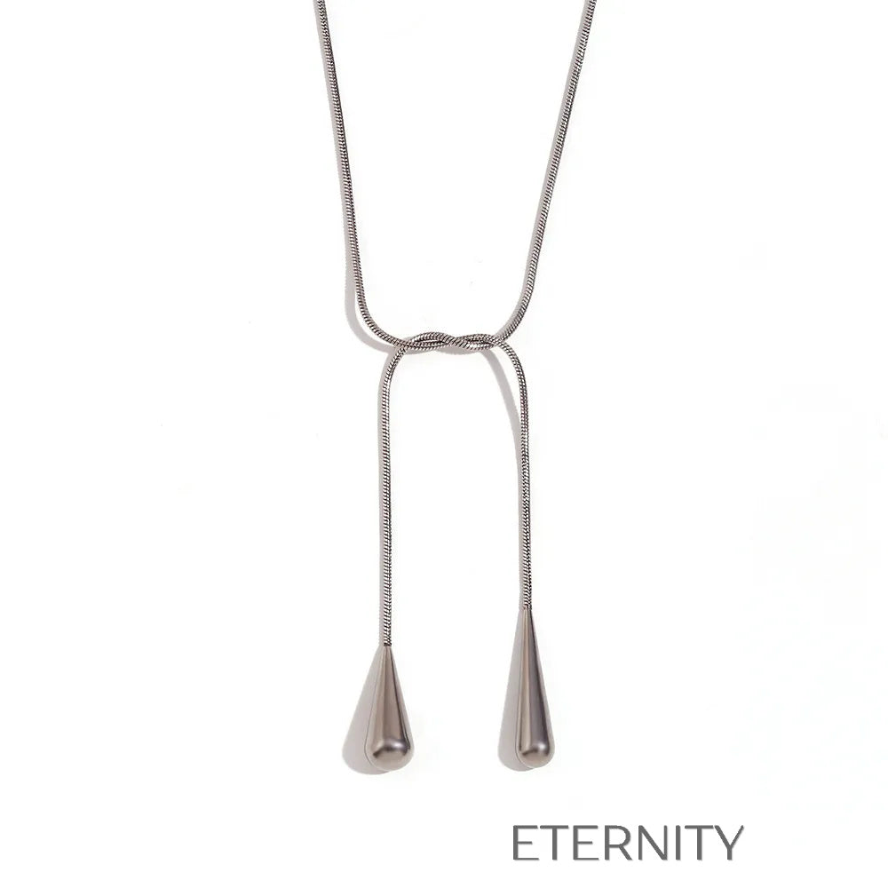 Collar Liquid Teardrop de Cadena Snake  Cadenas Dorado Unica Acero Inoxidable  ETERNITY